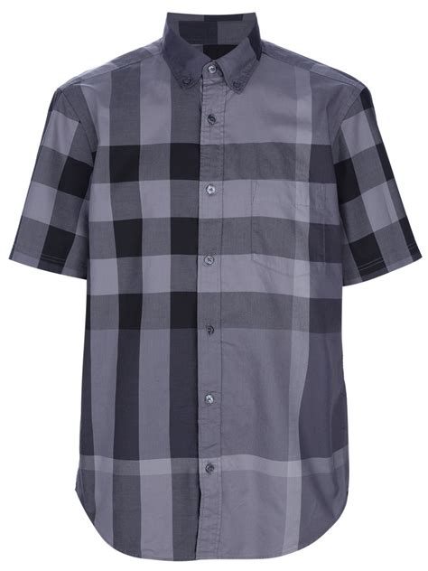 burberry brit short sleeve check shirt|burberry short sleeve button up.